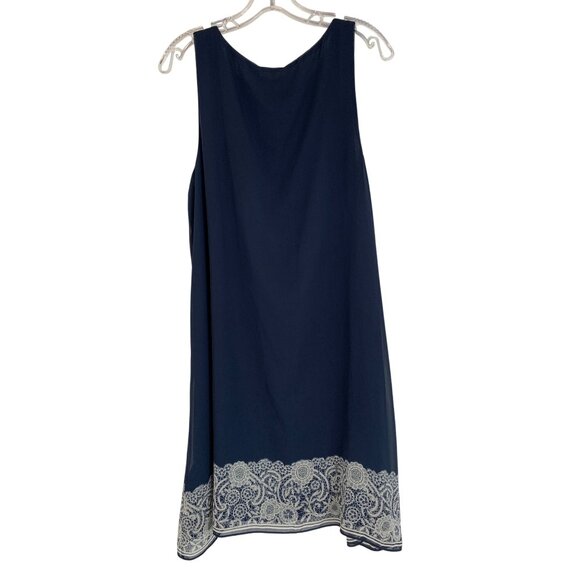 NWT Max Studio Navy Lace Print Shift Tank Dress Large - Picture 6 of 8